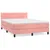 Produktbild 2 för Ramsäng med madrass rosa 140x190 cm sammet
