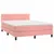 Produktbild 3 för Ramsäng med madrass rosa 140x190 cm sammet