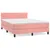 Produktbild 2 för Ramsäng med madrass rosa 140x190 cm sammet