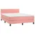 Produktbild 3 för Ramsäng med madrass rosa 140x190 cm sammet