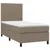 Produktbild 3 för Ramsäng med madrass taupe 90x200 cm tyg