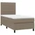 Produktbild 3 för Ramsäng med madrass taupe 80x200 cm tyg