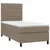 Produktbild 3 för Ramsäng med madrass taupe 90x200 cm tyg