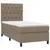 Produktbild 3 för Ramsäng med madrass taupe 80x200 cm tyg