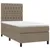 Produktbild 3 för Ramsäng med madrass taupe 90x190 cm tyg