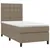 Produktbild 3 för Ramsäng med madrass taupe 90x190 cm tyg