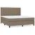 Produktbild 2 för Ramsäng med madrass taupe 180x200 cm tyg