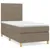 Produktbild 2 för Ramsäng med madrass taupe 80x200 cm tyg