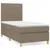 Produktbild 2 för Ramsäng med madrass taupe 90x200 cm tyg