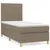 Produktbild 2 för Ramsäng med madrass taupe 100x200 cm tyg