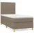 Produktbild 2 för Ramsäng med madrass taupe 80x200 cm tyg