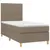Produktbild 3 för Ramsäng med madrass taupe 80x200 cm tyg