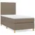 Produktbild 2 för Ramsäng med madrass taupe 90x190 cm tyg