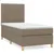 Produktbild 2 för Ramsäng med madrass taupe 80x200 cm tyg