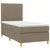 Produktbild 3 för Ramsäng med madrass taupe 90x190 cm tyg