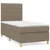 Produktbild 2 för Ramsäng med madrass taupe 90x200 cm tyg