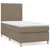 Produktbild 2 för Ramsäng med madrass taupe 100x200 cm tyg