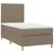 Produktbild 3 för Ramsäng med madrass taupe 100x200 cm tyg