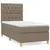 Produktbild 2 för Ramsäng med madrass taupe 80x200 cm tyg