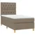 Produktbild 3 för Ramsäng med madrass taupe 80x200 cm tyg