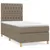 Produktbild 2 för Ramsäng med madrass taupe 90x190 cm tyg