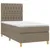 Produktbild 3 för Ramsäng med madrass taupe 90x190 cm tyg