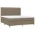 Produktbild 3 för Ramsäng med madrass taupe 160x200 cm tyg