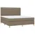 Produktbild 3 för Ramsäng med madrass taupe 180x200 cm tyg