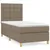 Produktbild 2 för Ramsäng med madrass taupe 100x200 cm tyg