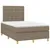 Produktbild 3 för Ramsäng med madrass taupe 120x200 cm tyg