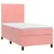 Produktbild 3 för Ramsäng med madrass rosa 90x190 cm sammet