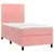 Produktbild 3 för Ramsäng med madrass rosa 90x190 cm sammet