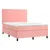 Produktbild 3 för Ramsäng med madrass rosa 140x190 cm sammet