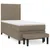 Produktbild 2 för Ramsäng med madrass taupe 80x200 cm tyg