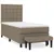 Produktbild 2 för Ramsäng med madrass taupe 90x190 cm tyg