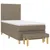 Produktbild 3 för Ramsäng med madrass taupe 80x200 cm tyg