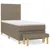 Produktbild 2 för Ramsäng med madrass taupe 90x190 cm tyg