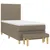 Produktbild 3 för Ramsäng med madrass taupe 90x190 cm tyg