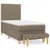 Produktbild 2 för Ramsäng med madrass taupe 80x200 cm tyg