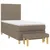 Produktbild 3 för Ramsäng med madrass taupe 90x200 cm tyg