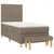 Produktbild 3 för Ramsäng med madrass taupe 100x200 cm tyg