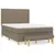Produktbild 2 för Ramsäng med madrass taupe 140x190 cm tyg