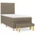 Produktbild 2 för Ramsäng med madrass taupe 80x200 cm tyg