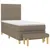 Produktbild 3 för Ramsäng med madrass taupe 80x200 cm tyg