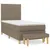 Produktbild 2 för Ramsäng med madrass taupe 90x190 cm tyg