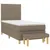Produktbild 3 för Ramsäng med madrass taupe 90x190 cm tyg