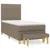 Produktbild 2 för Ramsäng med madrass taupe 90x200 cm tyg