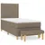 Produktbild 2 för Ramsäng med madrass taupe 90x190 cm tyg