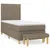 Produktbild 2 för Ramsäng med madrass taupe 90x200 cm tyg