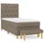 Produktbild 2 för Ramsäng med madrass taupe 80x200 cm tyg